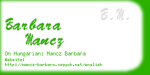 barbara mancz business card